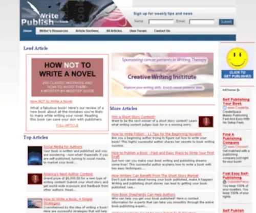 Writeandpublishyourbook.com(How to write a book) Screenshot