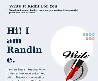 Writeitright4U.com(About Me) Screenshot
