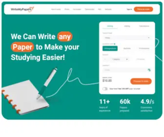 Writemypapers.org(Unique essays for reasonable prices) Screenshot