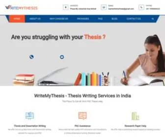 Writemythesis.org(Online Thesis Writing Services in India for M.Tech PhD) Screenshot