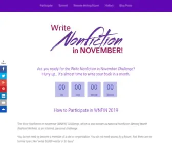 Writenonfictioninnovember.com(How to Participate in WNFIN) Screenshot