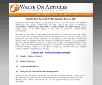 Writeonarticles.com(SEO Content Writer) Screenshot