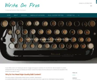 Writeonpros.com(Content Marketing That Works) Screenshot