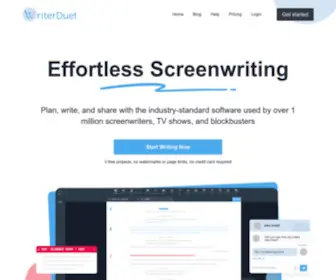 Writerduet.com(Professional Screenwriting Software You'll Love) Screenshot