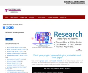 Writerfile.com(Well-researched Final Year Project Topics, Ideas and Free Materials) Screenshot