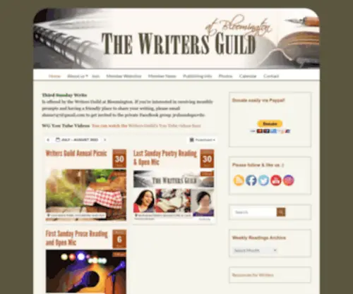 Writersguildbloomington.com(Writers Guild at Bloomington) Screenshot