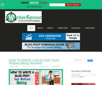 Writersprout.com(Content Writing And Blogging Tips) Screenshot