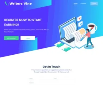 Writersvine.com(Freelance writing jobs online. Register now to start earning money with Writers Vine Registration) Screenshot