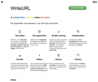 Writeurl.com(Writeurl is a free online text editor) Screenshot