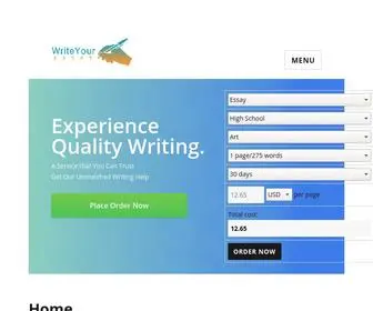 Writeyouressaynow.com(Write your Essay Now) Screenshot