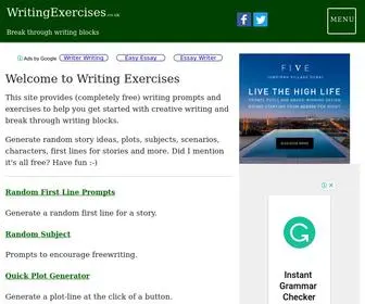 Writingexercises.co.uk Screenshot
