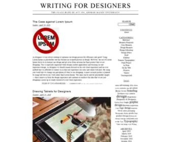 Writingfordesigners.com(The class blog of AVT 396) Screenshot