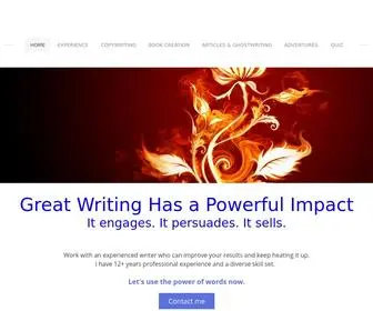 Writingthatsizzles.net(Copywriter and Ghostwriter for Hire) Screenshot