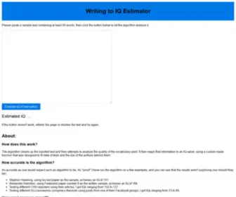 Writingtoiq.com(Writing to IQ Estimator) Screenshot