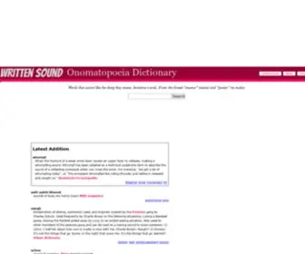 Writtensound.com(A dictionary of onomatopoeia (sound words)) Screenshot
