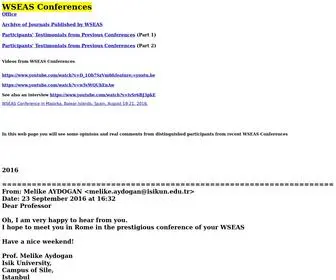 Wseas.us(Participants' Testimonials from Previous Conferences 2016 andUpdated September 15) Screenshot