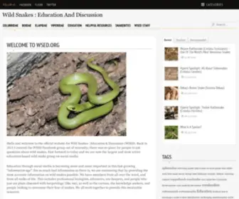 Wsed.org(The official website for wild snake education) Screenshot