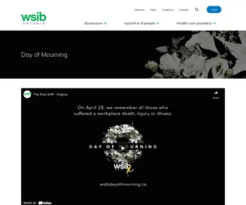 Wsibdayofmourning.ca(April 28th) Screenshot