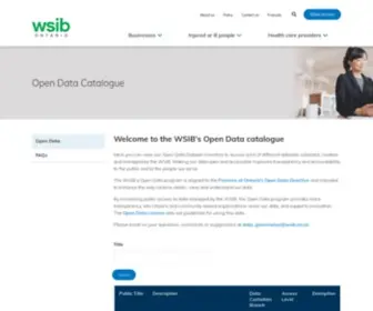 Wsibopendata.ca(Open Data Catalogue) Screenshot