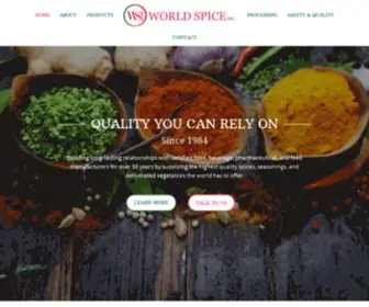 Wsispice.com(World Spice Inc) Screenshot