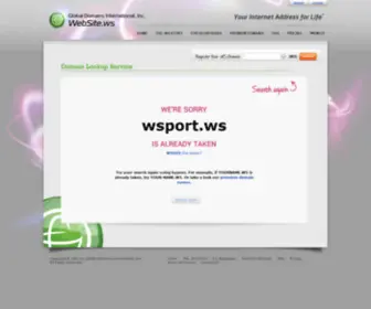 Wsport.ws(Your Internet Address For Life) Screenshot