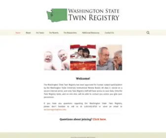 WStwinregistry.org(The Washington State Twin Registry) Screenshot