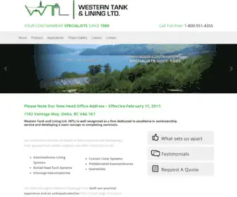 WTL.ca(Geotextiles, Geomembranes & Bolted Tanks) Screenshot