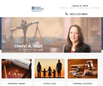 Wulf-LAW.com(Divorce attorney in Tyler Texas. Car Accident Lawyer. Cheryl) Screenshot