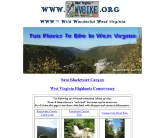 Wvbike.org(Fun Places to bike in West Virginia) Screenshot