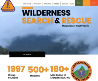 Wvmarg.org(The Mountaineer Area Rescue Group) Screenshot