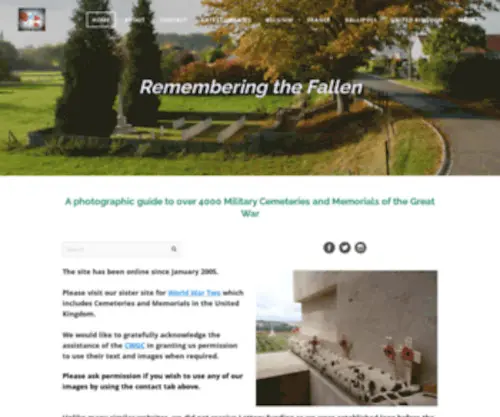 WW1Cemeteries.com(World War One Cemeteries) Screenshot