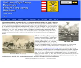 WWiiflighttraining.org(World War II Museum about the training of aviation cadets who were in the 63rd Army Air Forces Flying Training Detachment in Douglas) Screenshot