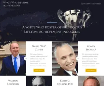 WWlifetimeachievement.com(A Who's Who roster of prestigious Lifetime Achievement inductees) Screenshot