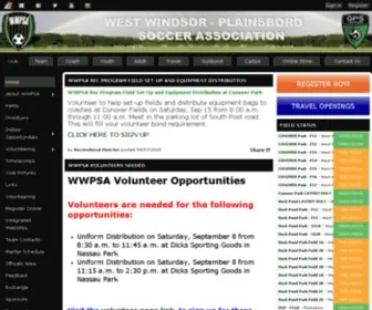 WWpsa.org(West Windsor Plainsboro Soccer Association) Screenshot