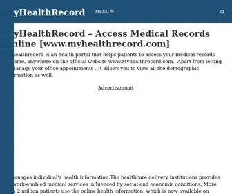 WWW-Myhealthrecord.com(Access Medical Records Online) Screenshot