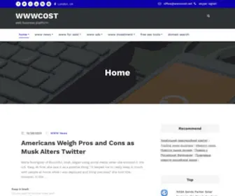 WWWcost.com(Web business platform) Screenshot