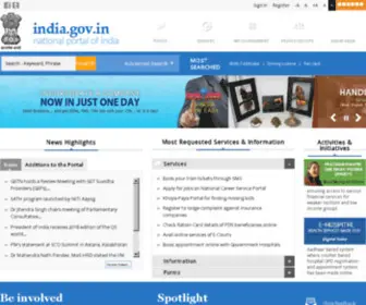 WWW.gov.in(National Portal of India) Screenshot