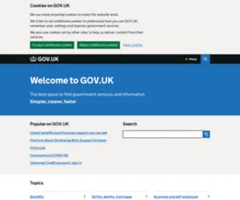 WWW.gov.uk Screenshot