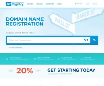 WWW.st(Official .ST Domain name registry) Screenshot