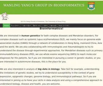 Wyanglab.org(Bioinformatics Lab in Peadiatrics) Screenshot