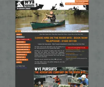 Wye-Pursuits.co.uk(Canoe hire on the River Wye specialists) Screenshot