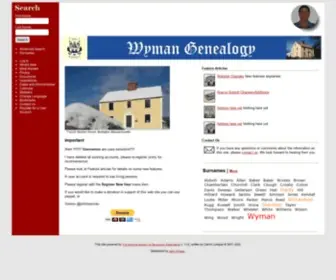 Wyman.org(Wyman Family Genealogy) Screenshot