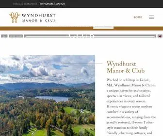 WYNdhurstmanorandclub.com(New England Resort in The Berkshires) Screenshot