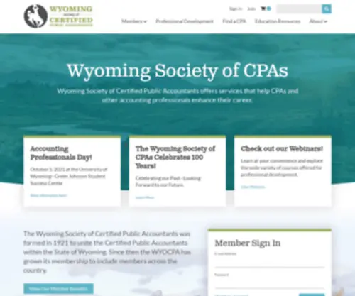 WyocPa.org(Wyoming Society of Certified Public Accountants) Screenshot