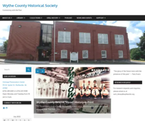 WYthecountyhistoricalsociety.org(Wythe County Historical Society) Screenshot