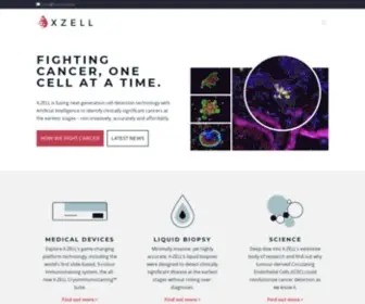 X-Zell.com(Early, pain-free cancer cell detection) Screenshot