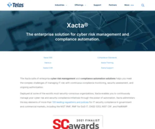 Xacta.com(Cyber Risk Management and Compliance Automation) Screenshot