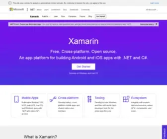 Xamarin.com(Open-source mobile app platform for .NET) Screenshot
