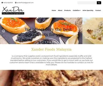 Xanderfoods.com(Xander Foods Malaysia) Screenshot