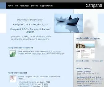 Xarigami.org(Open source PHP web application development framework) Screenshot